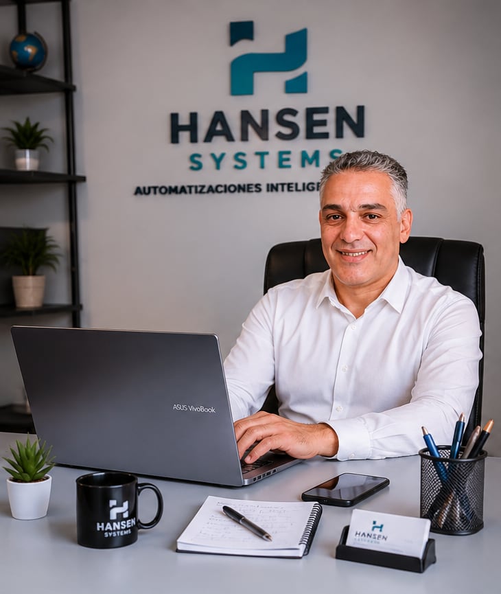 Anis Asbab, fundador de Hansen Systems, en su oficina